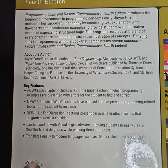 Programming Logic and Design Comprehensive with CDROM 4th Ed Farrell, Joyce - Picture 5 of 8